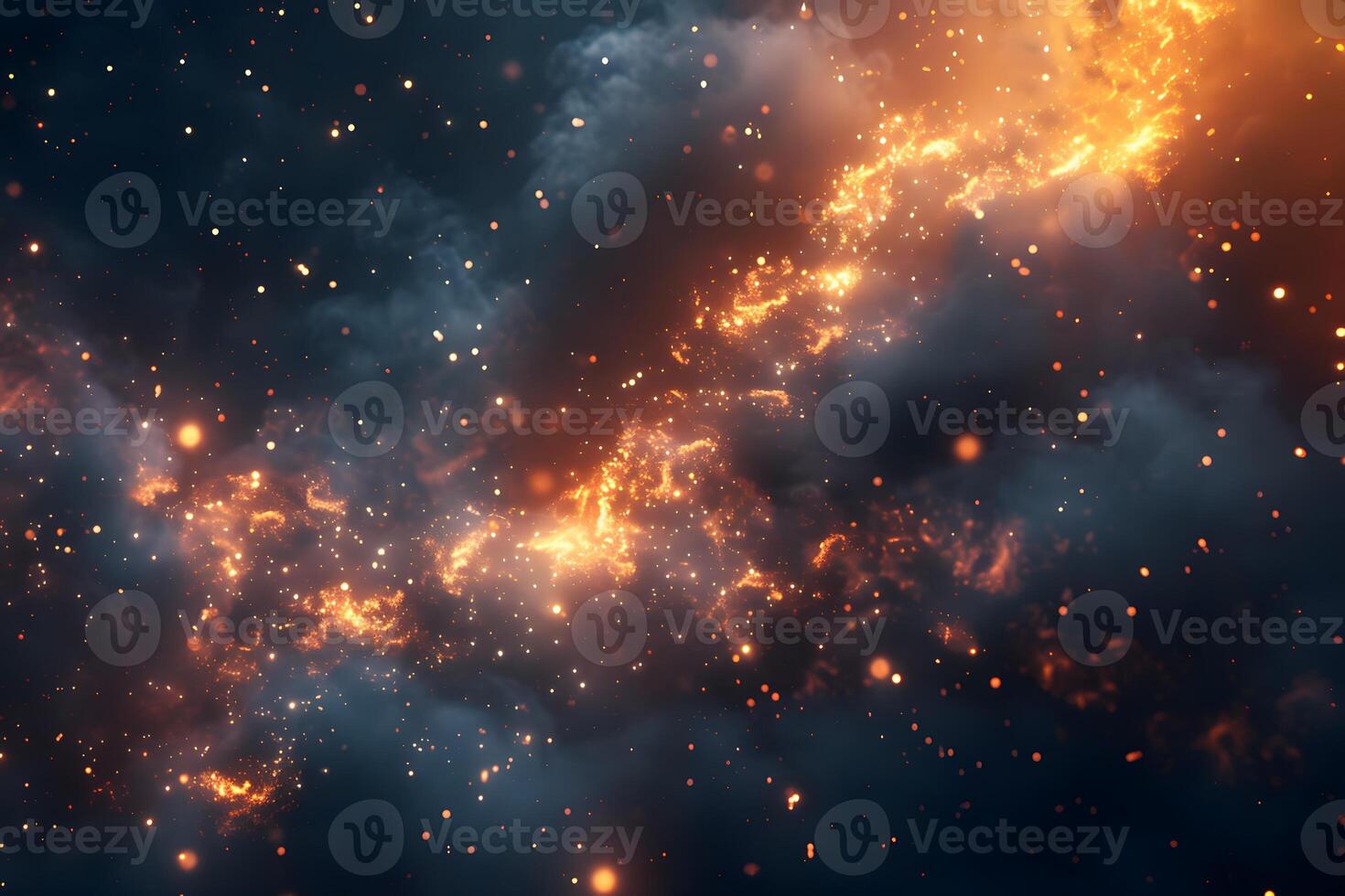A close up of a galaxy with many stars and a black background photo