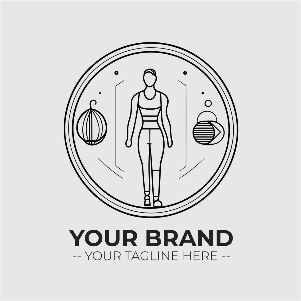 Gym Fitness Minimalist Logo Concept vector