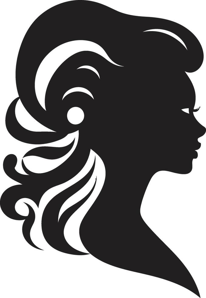 Ethereal Elegance Minimalistic Black Woman Face Graphic Sleek Shadow Portrait Intriguing Abstract Woman Face vector
