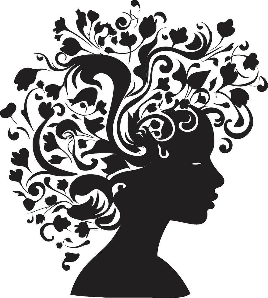 Silent Silhouette Contemporary Black Woman Face Element with Intriguing Abstract Details Mystic Muse Stylish of Black Woman Face in Abstract Form vector