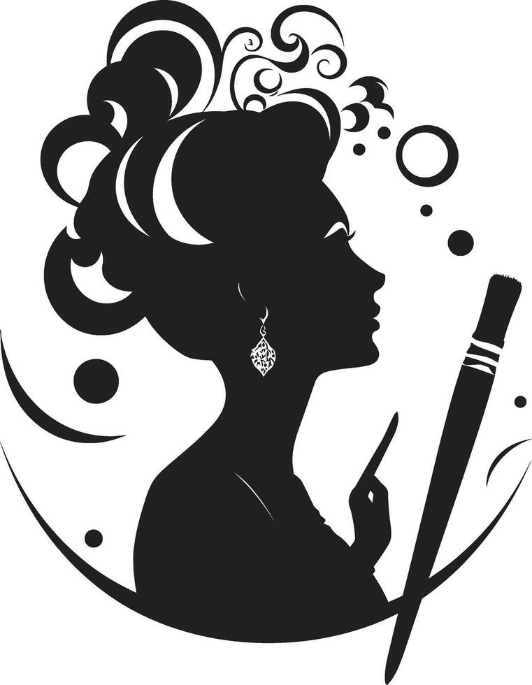 Ethereal Elegance Contemporary Graphics of Black Woman Face in Abstract Form Sleek Silhouette Modern Black Woman Face with Abstract Elements vector