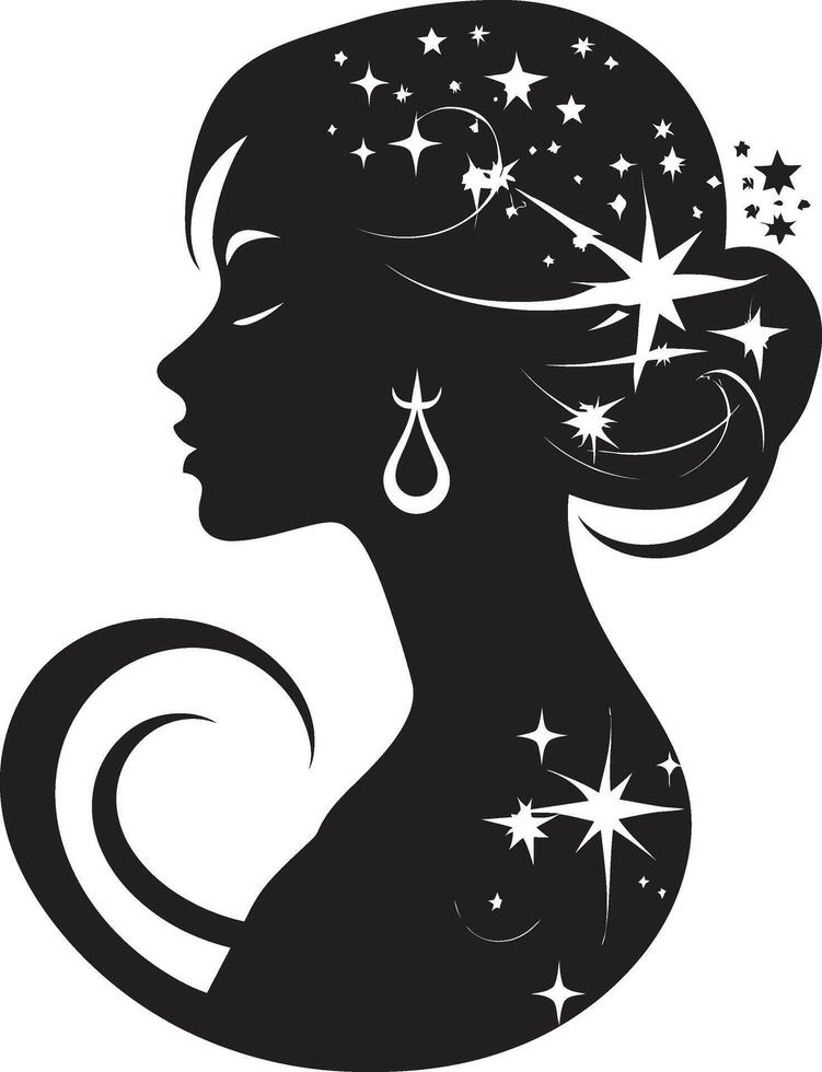 Sleek Shadow Profile Modern of Black Woman Face in Abstract Form Ethereal Elegance Refined Black Woman Face Element with Abstract Accents vector