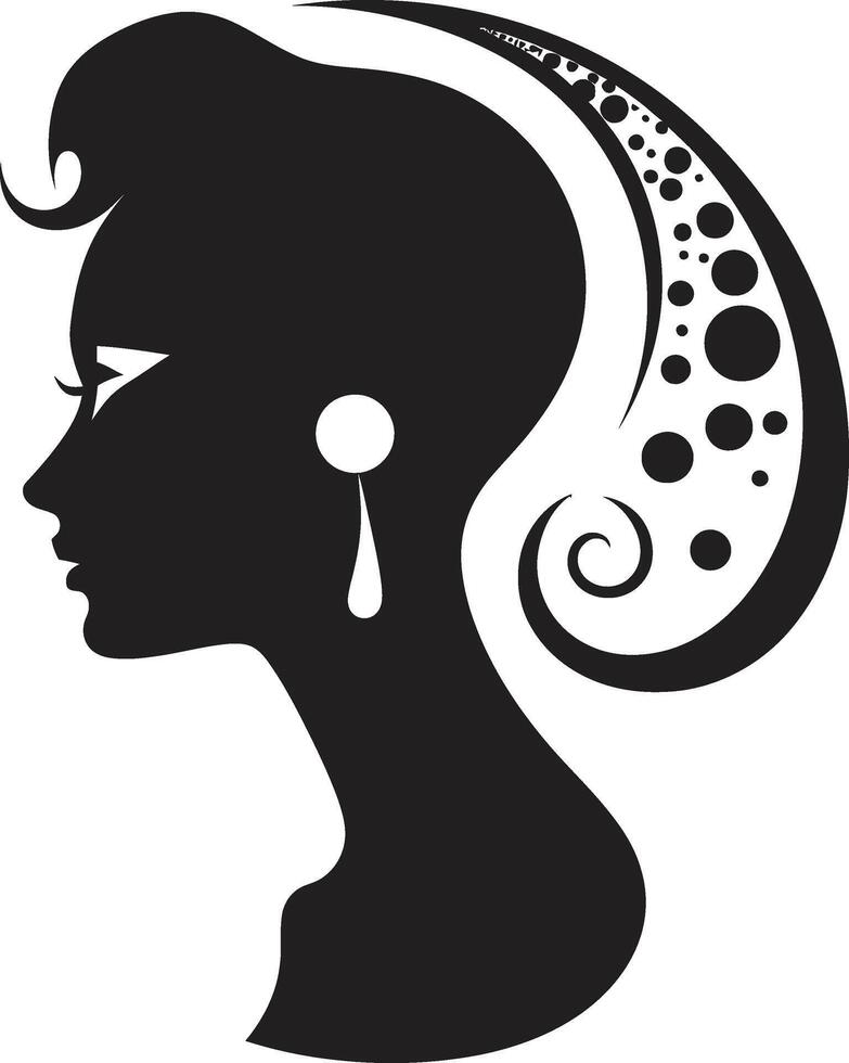 Dark Reflections Sophisticated Graphics of Black Woman Face Nocturnal Identity Chic Abstract Woman Face Element vector