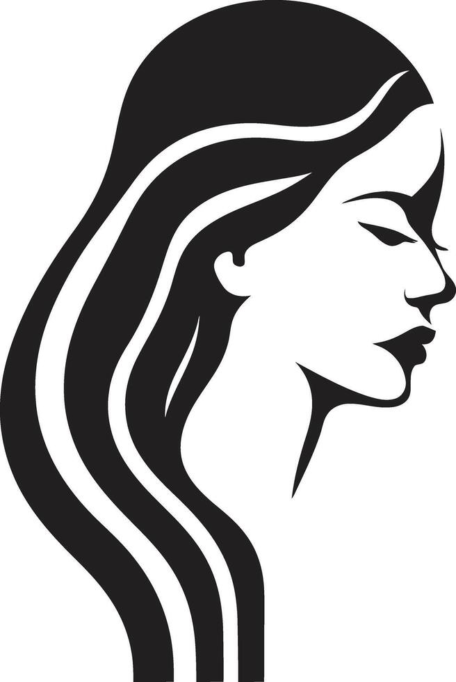 Dark Reflections Chic Graphics of Black Woman Face Nocturnal Identity Elegant Abstract Woman Face Art vector