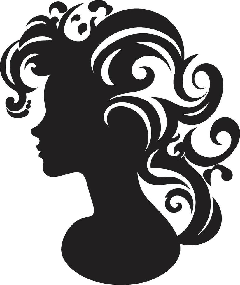 Sleek Shadow Portrait Minimalistic Abstract Woman Face Graphic Shadowed Elegance Abstract Woman Face in Noir vector