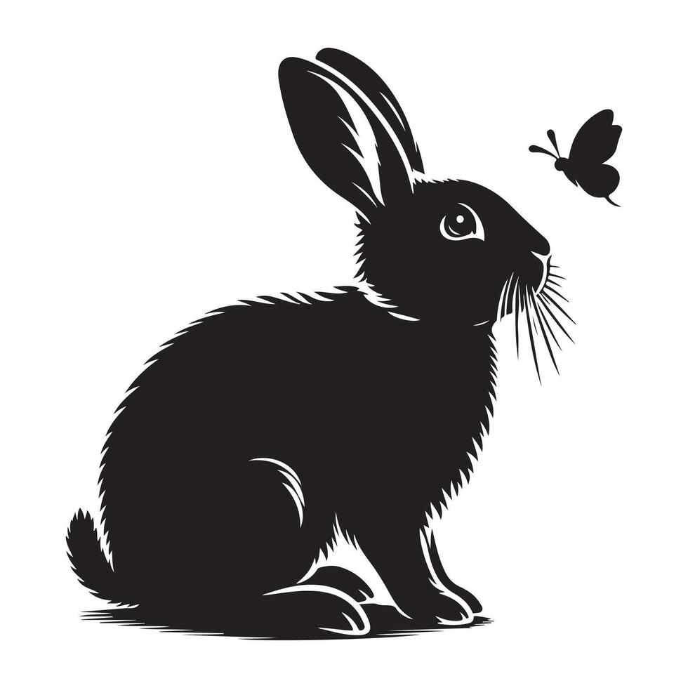 Rabbit vectors silhouette