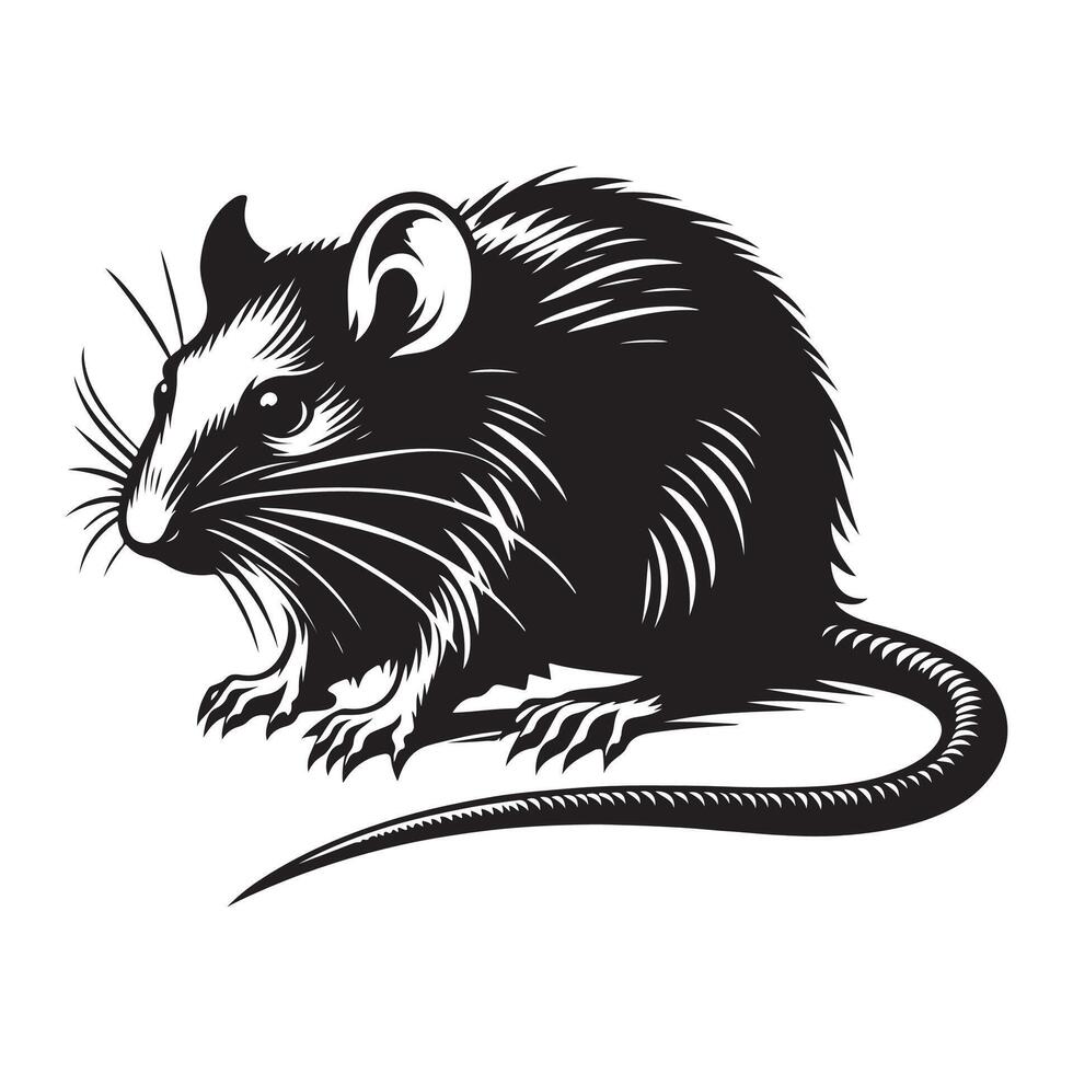 Rat vectors silhouette