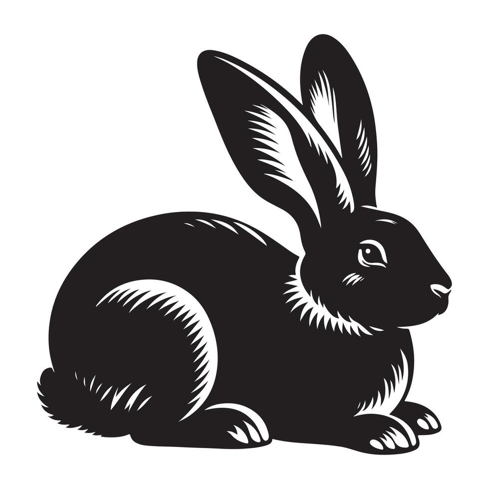 Rabbit vectors silhouette