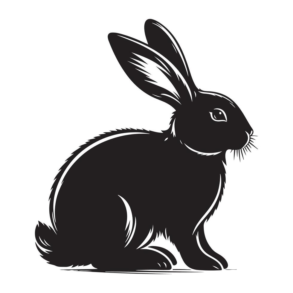 Rabbit vectors silhouette