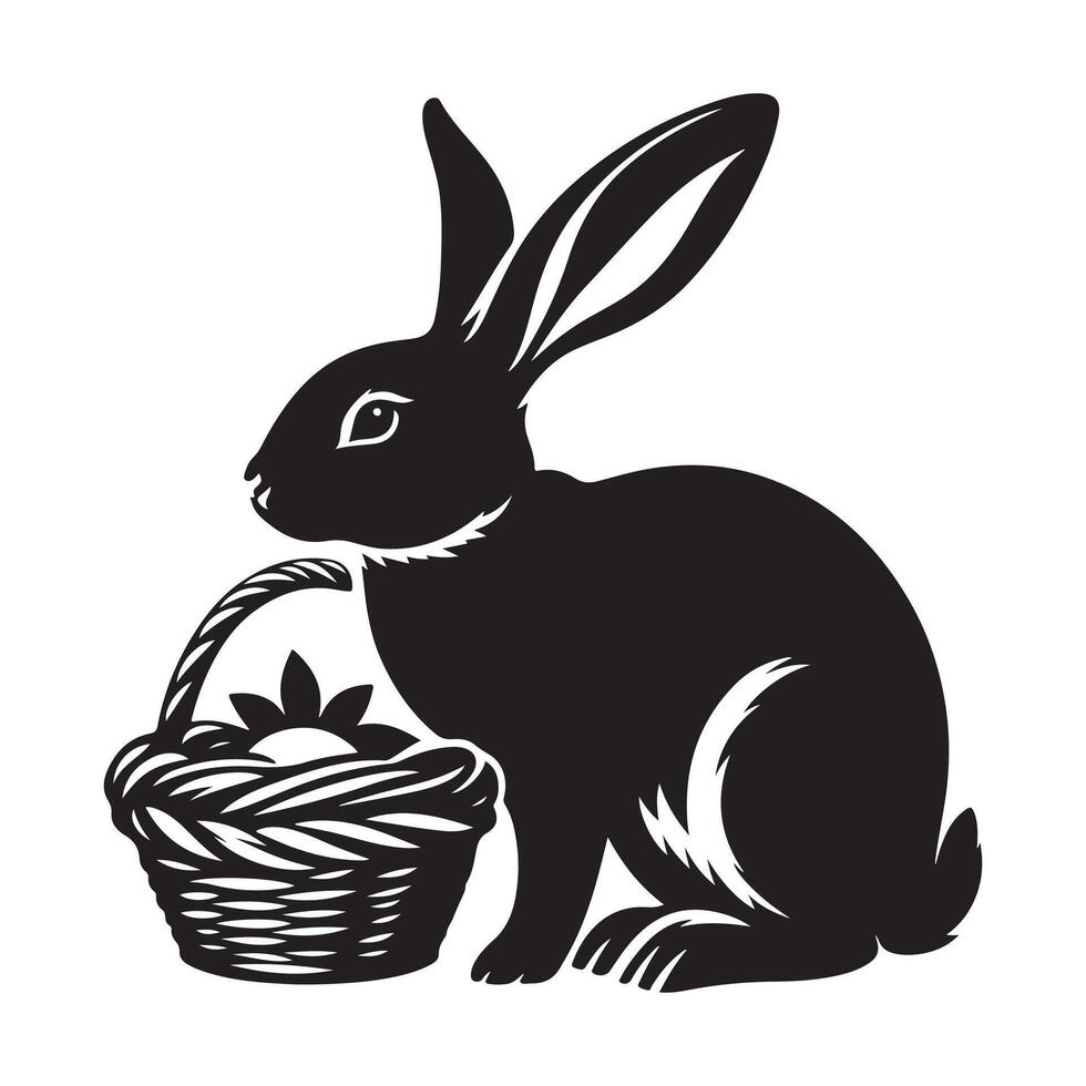 Rabbit vectors silhouette