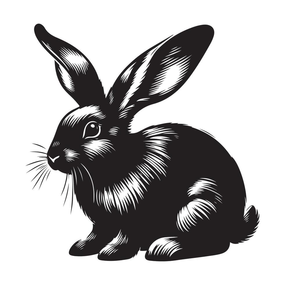 Rabbit vectors silhouette