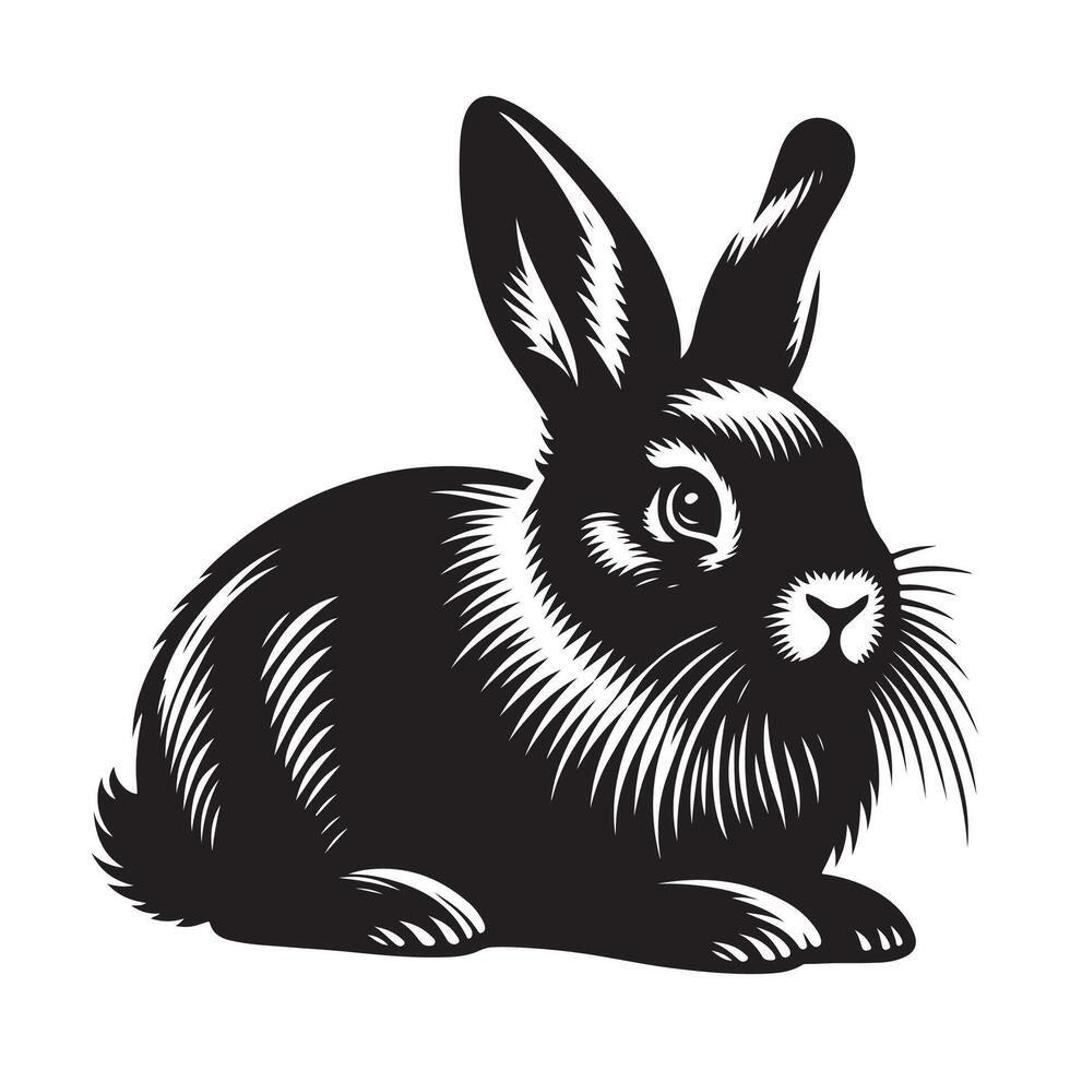Rabbit vectors silhouette