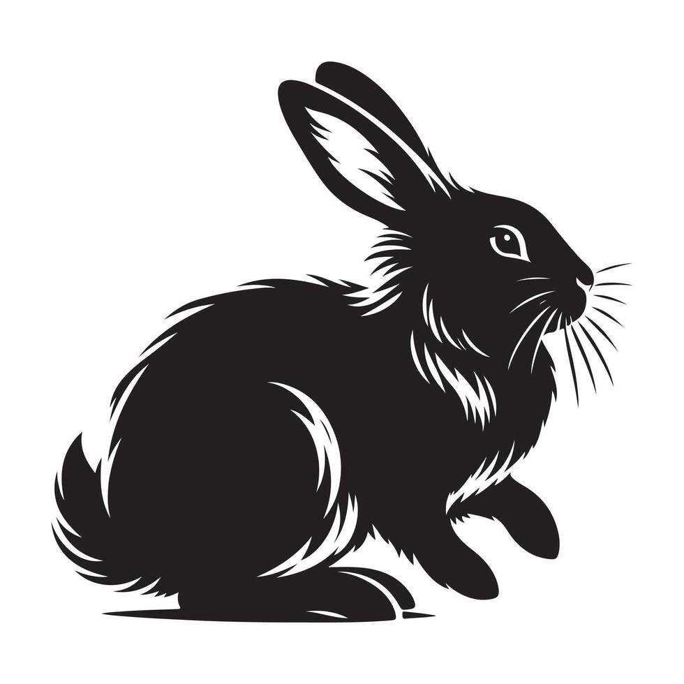 Rabbit vectors silhouette