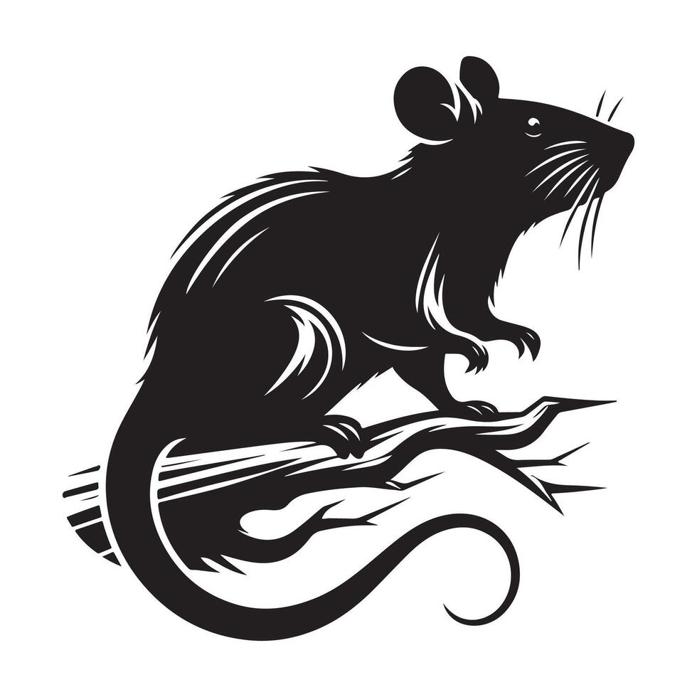 Rat vectors silhouette