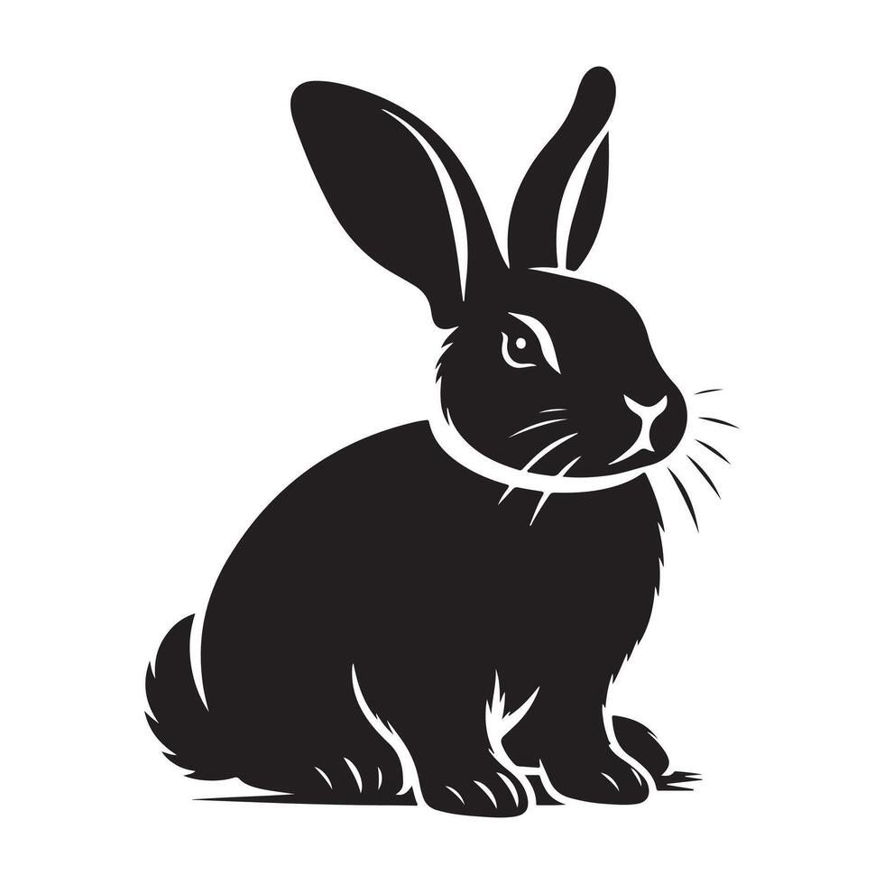 Rabbit vectors silhouette