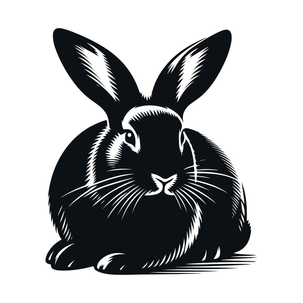 Rabbit vectors silhouette