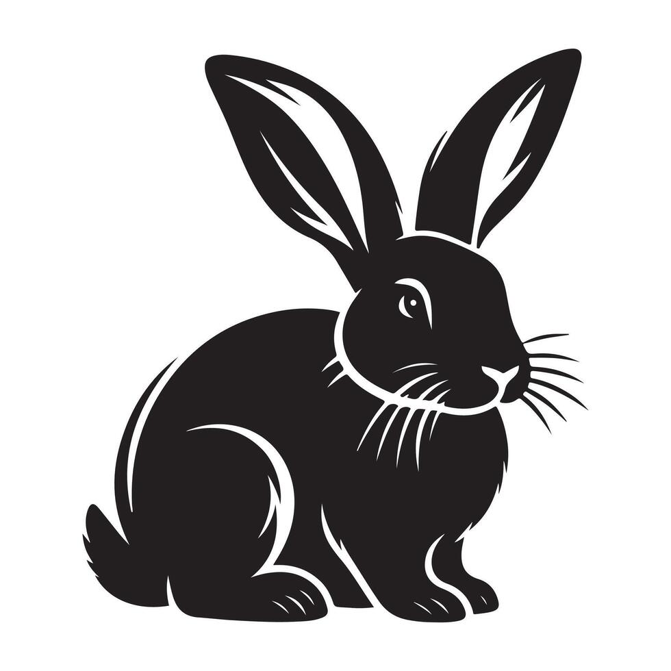 Rabbit vectors silhouette