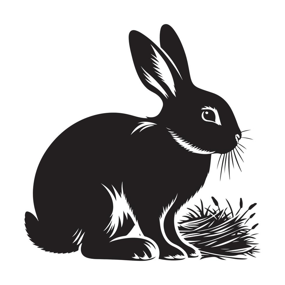 Rabbit vectors silhouette