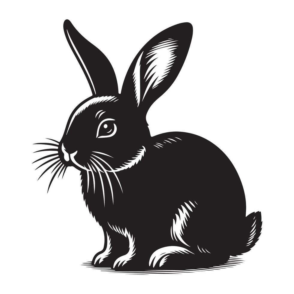 Rabbit vectors silhouette
