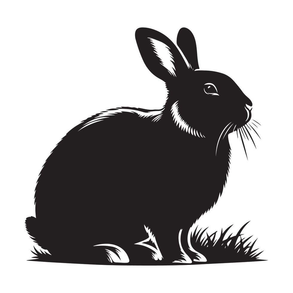 Rabbit vectors silhouette