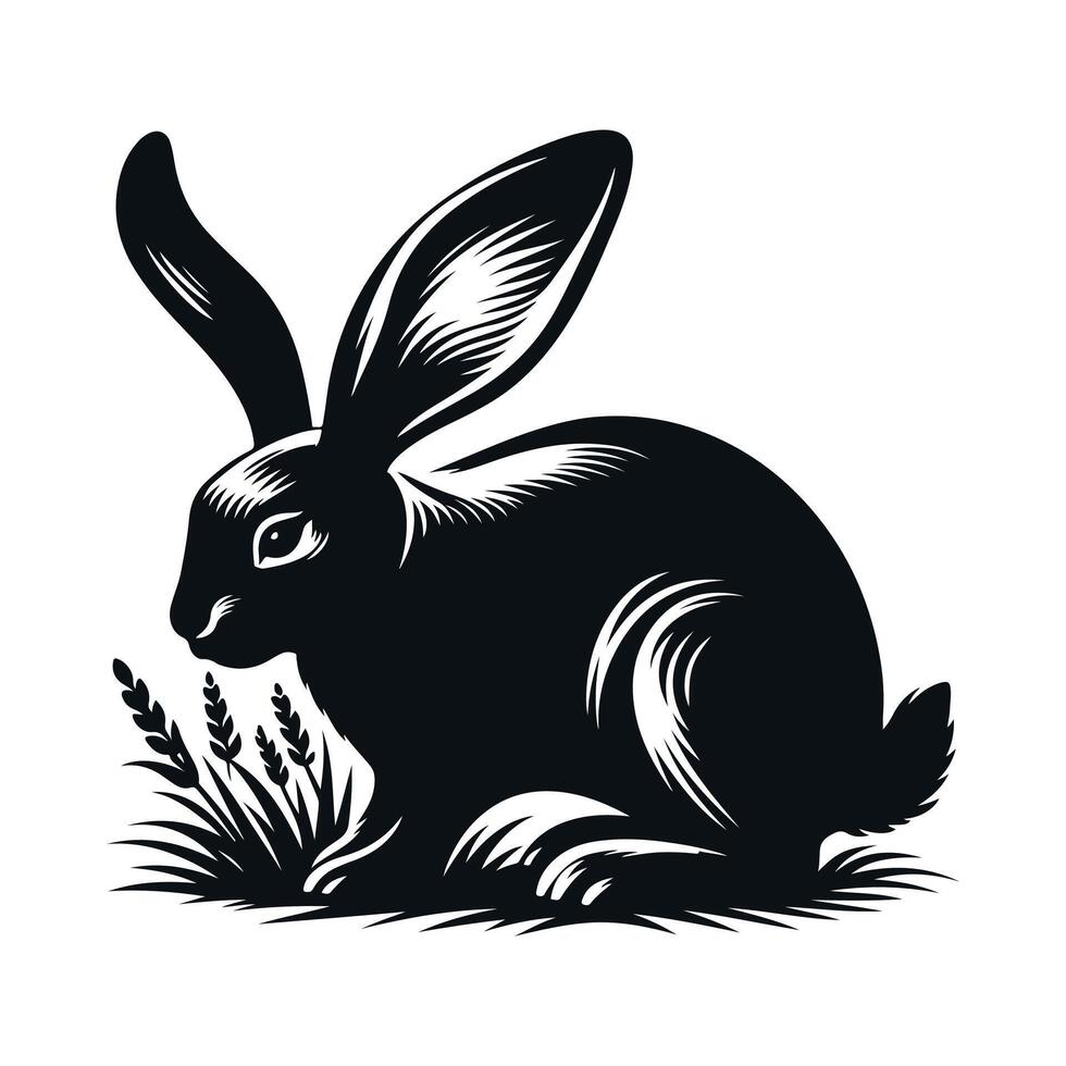 Rabbit vectors silhouette