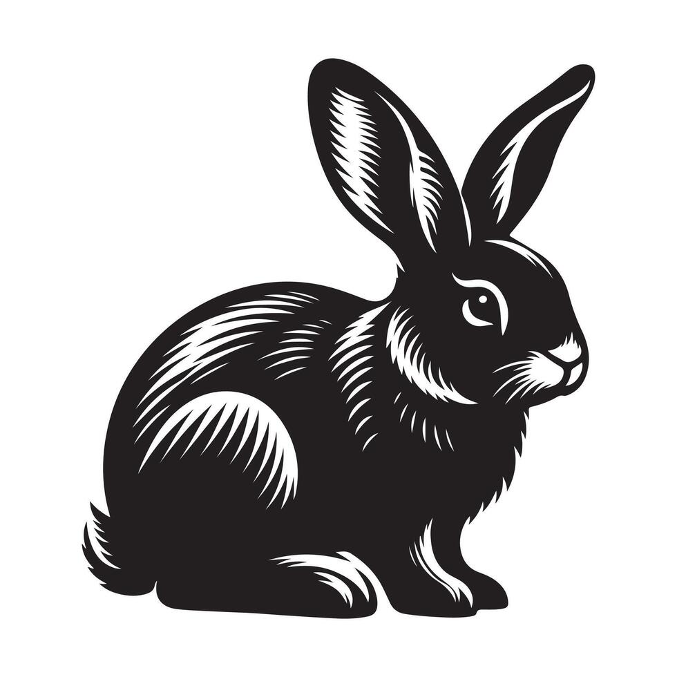 Rabbit vectors silhouette