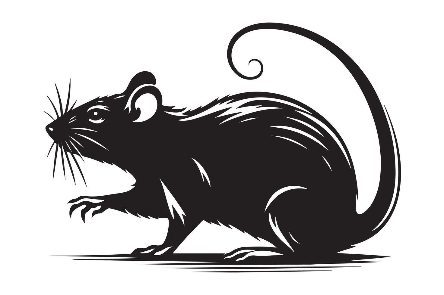 Rat vectors silhouette