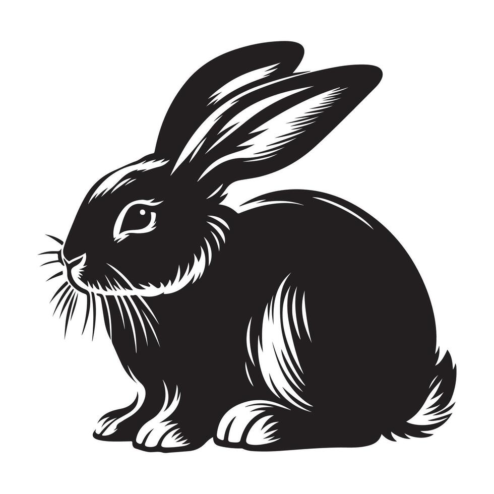 Rabbit vectors silhouette