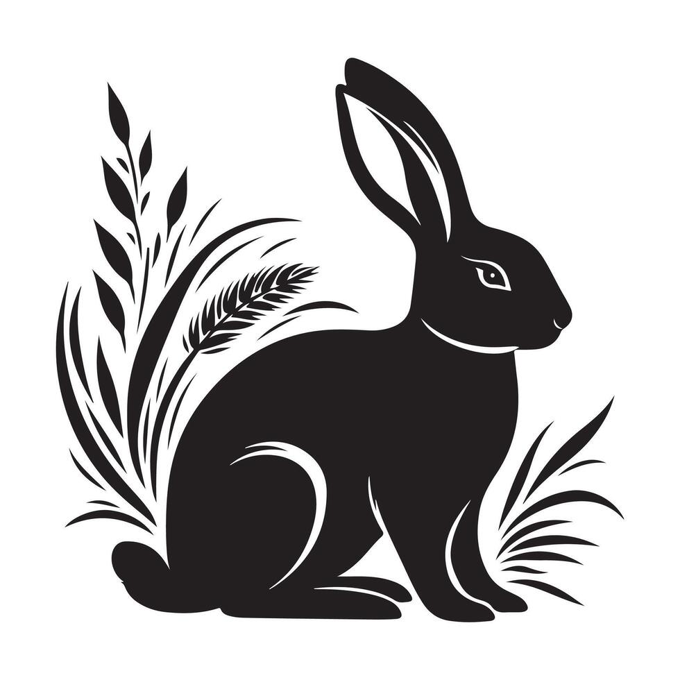 Rabbit vectors silhouette