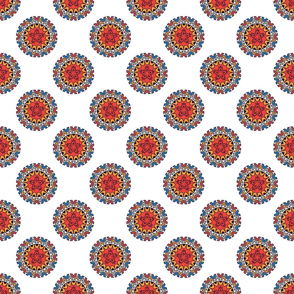Seamless pattern of bright mandala vector