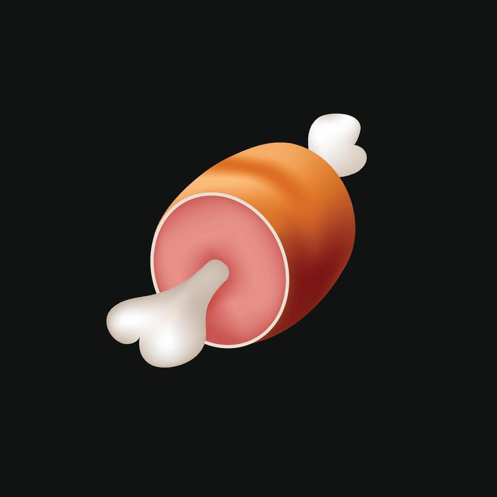 Piece of meat with bone emoji. Meat On Bone isolated flat illustration. vector