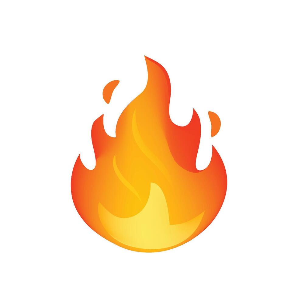 Fire flame isolated on white. vector