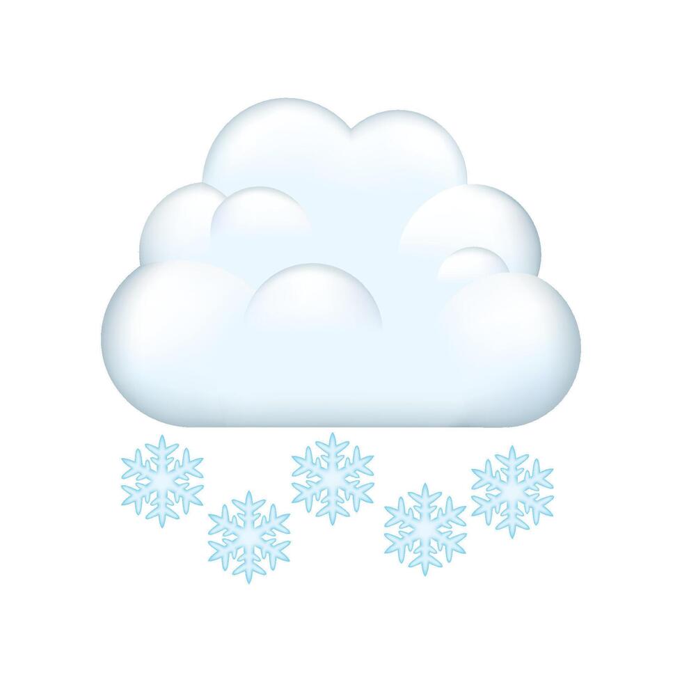 Snowfall clouds icon. Cloud with snow isolated on white background. vector