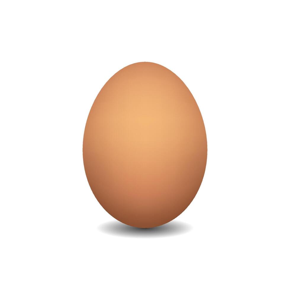 Brown egg emoji emoticon. Illustration of brown egg isolated on white background. vector
