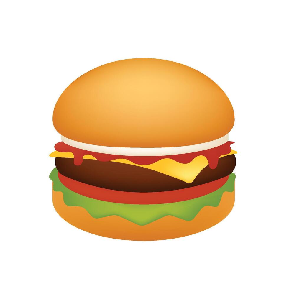 Burger Emoji Design. BBQ Fast Food Art Illustration. vector