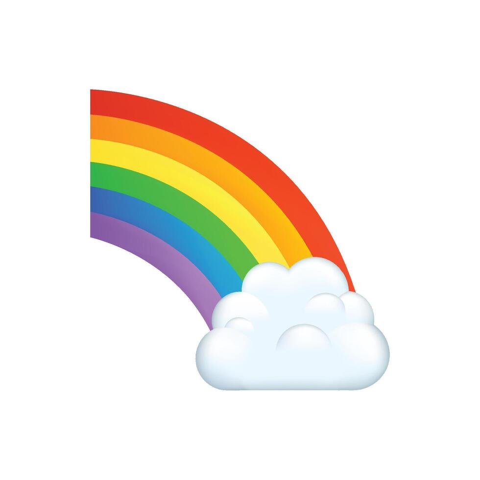 Cloud with rainbow icon. Cloud with rainbow isolated on white background. vector