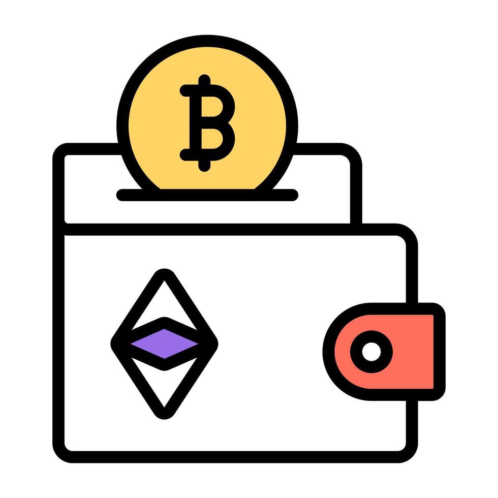 A unique design icon of bitcoin wallet vector