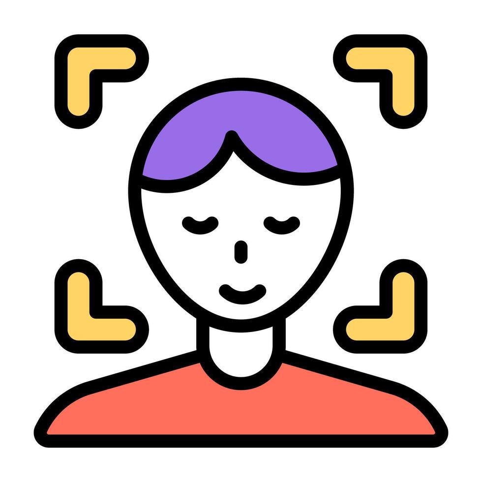 An editable design icon of face recognition vector