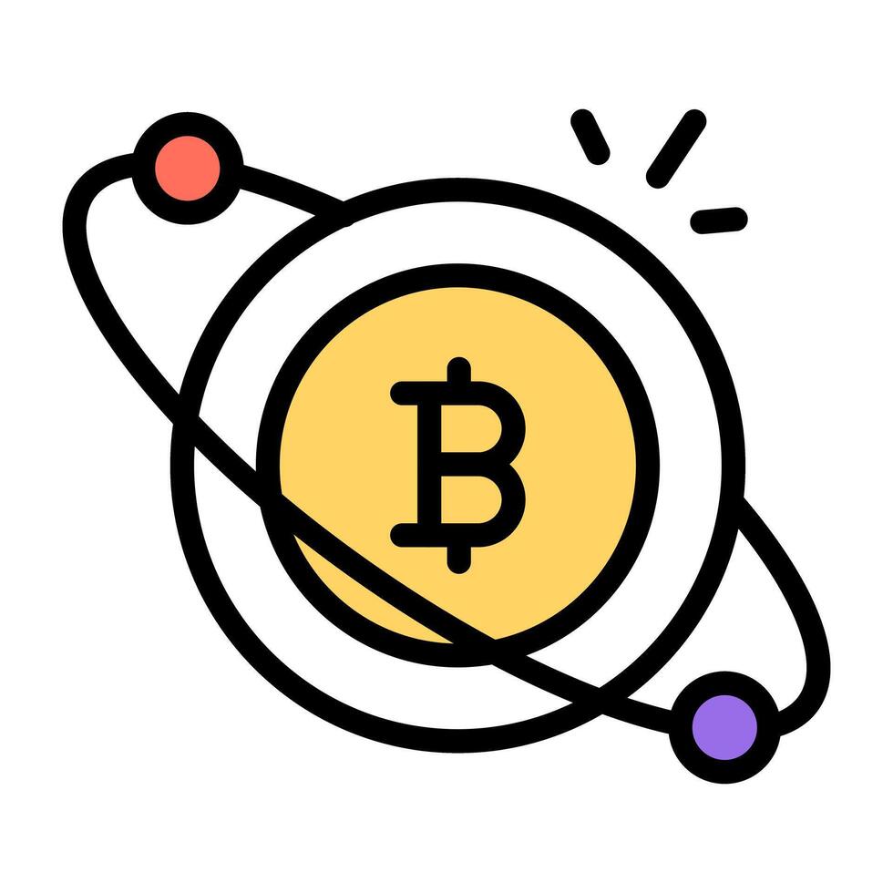 An icon design of bitcoin vector