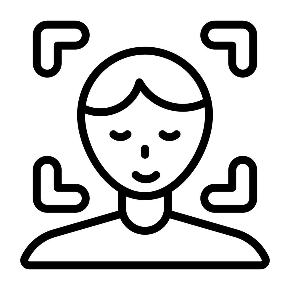 An editable design icon of face recognition vector