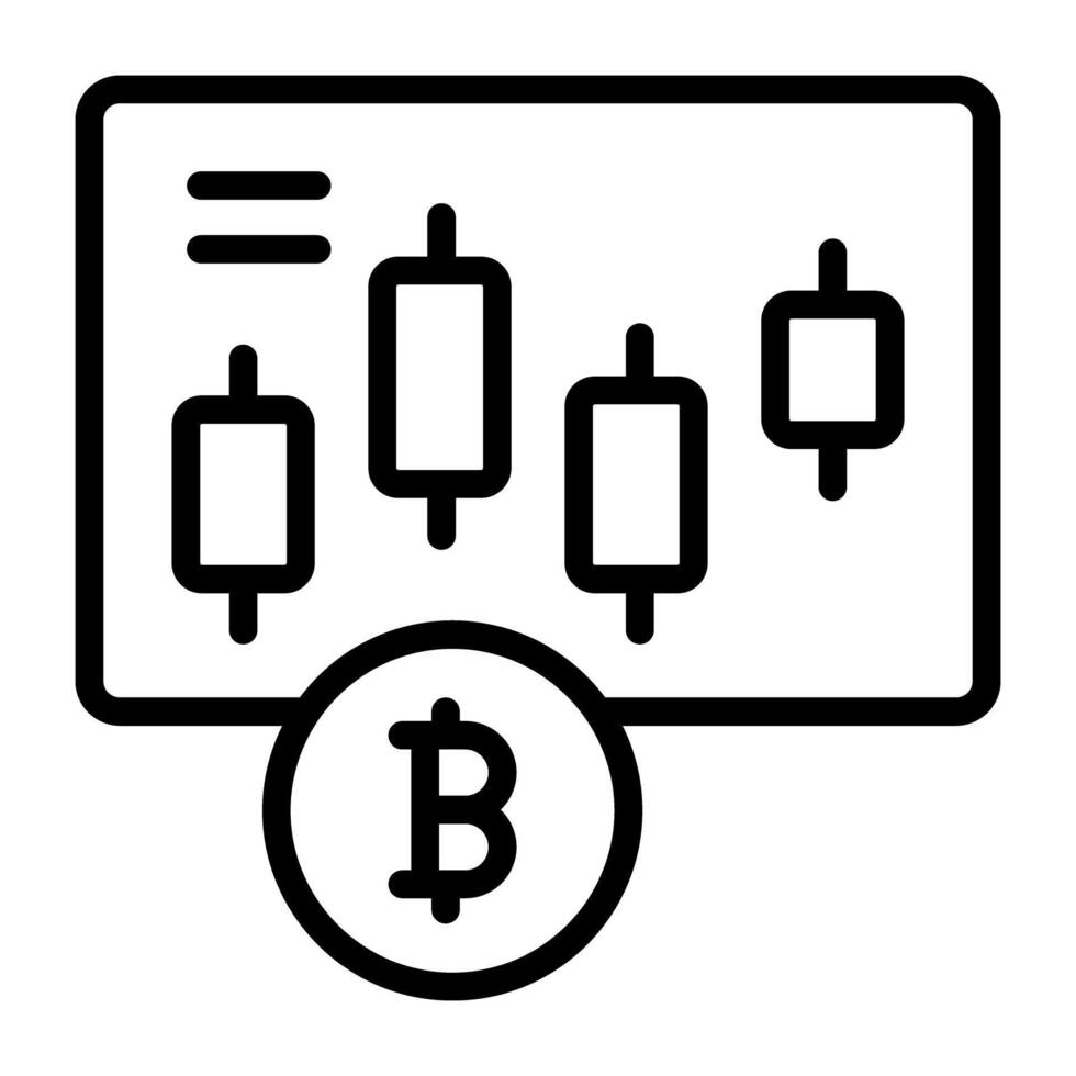 Premium download icon of bitcoin chart vector