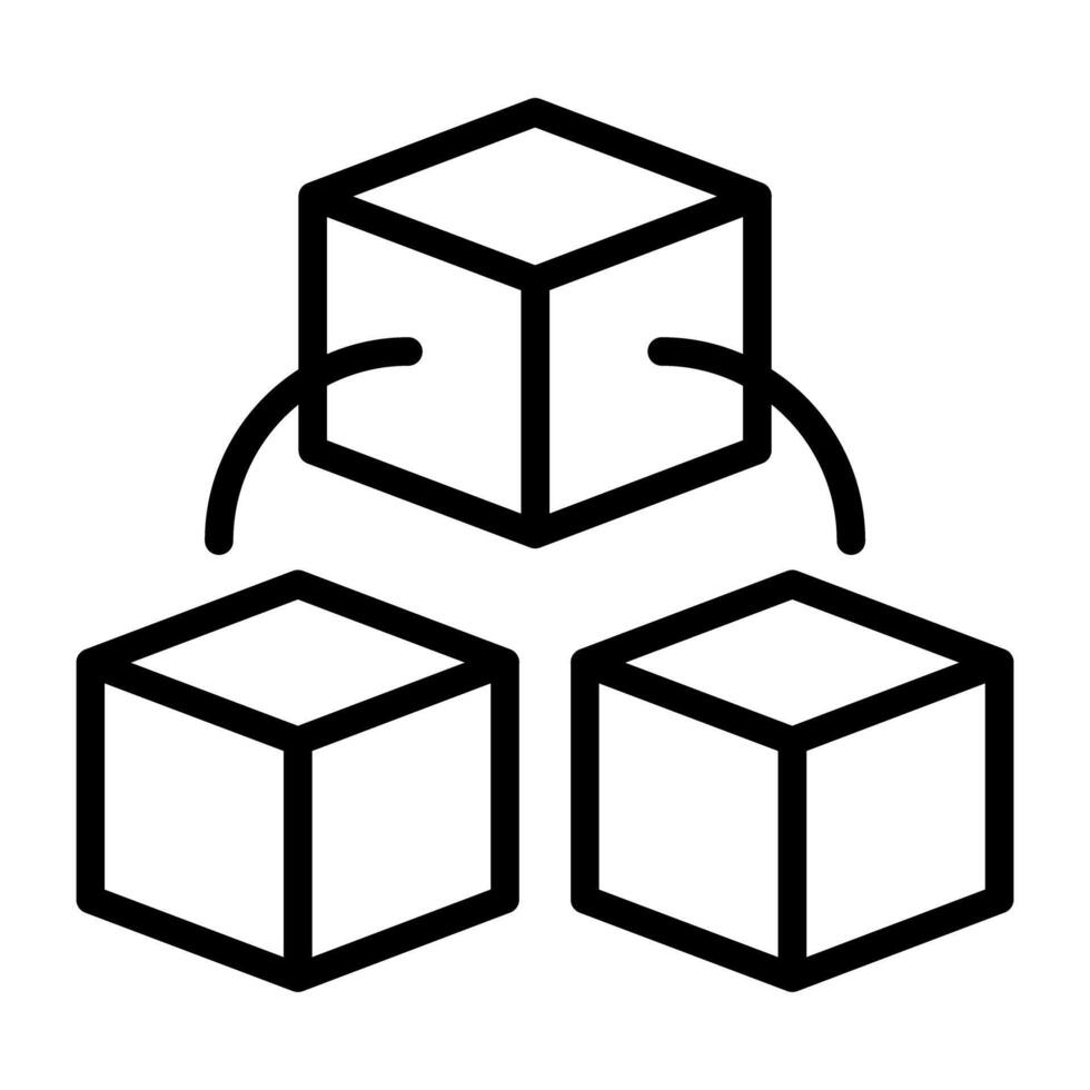 Editable design icon of 3d cubes vector