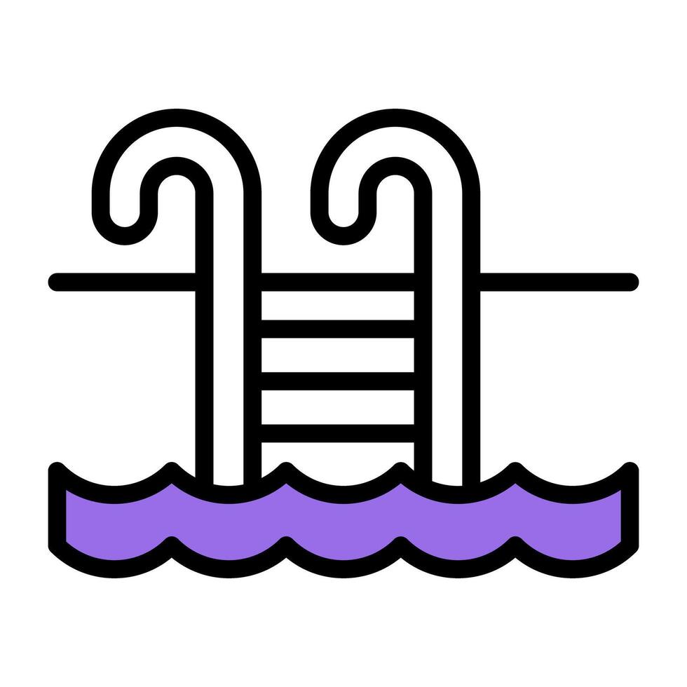 Editable design icon of swimming pool vector