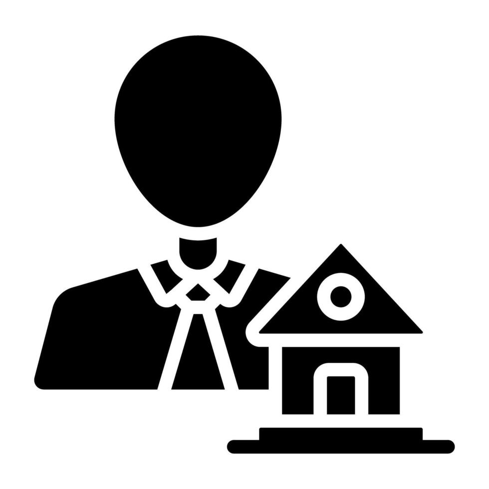 A solid design icon estate agent vector
