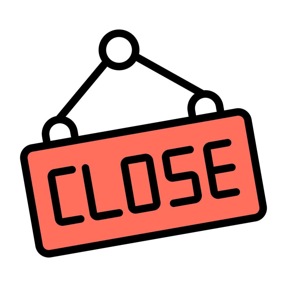 A flat design icon of close board vector
