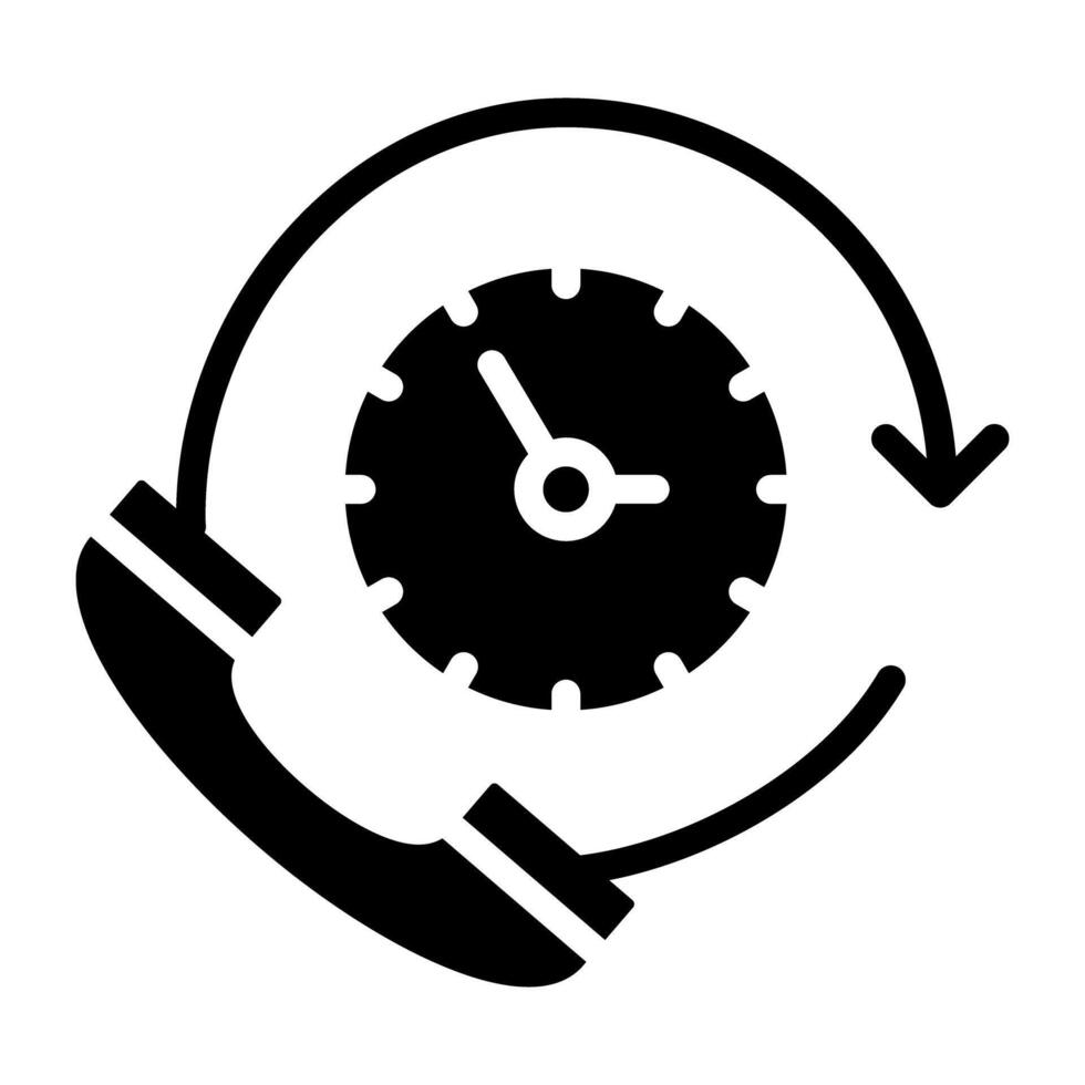 A colored design icon of call anytime vector