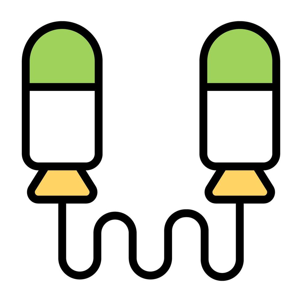 A flat design icon of skipping rope vector