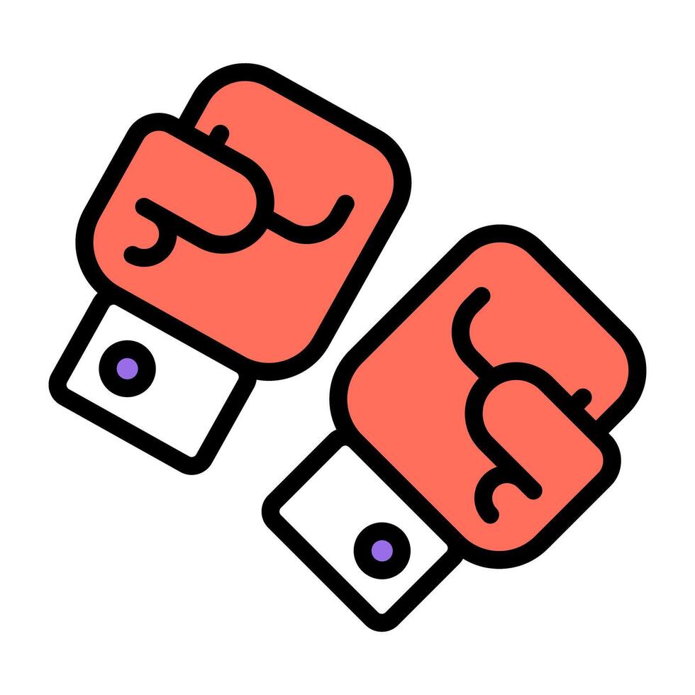 A hand covering icon, flat design of gloves vector