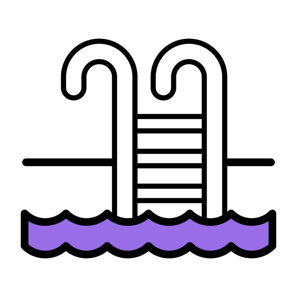Editable design icon of swimming pool vector