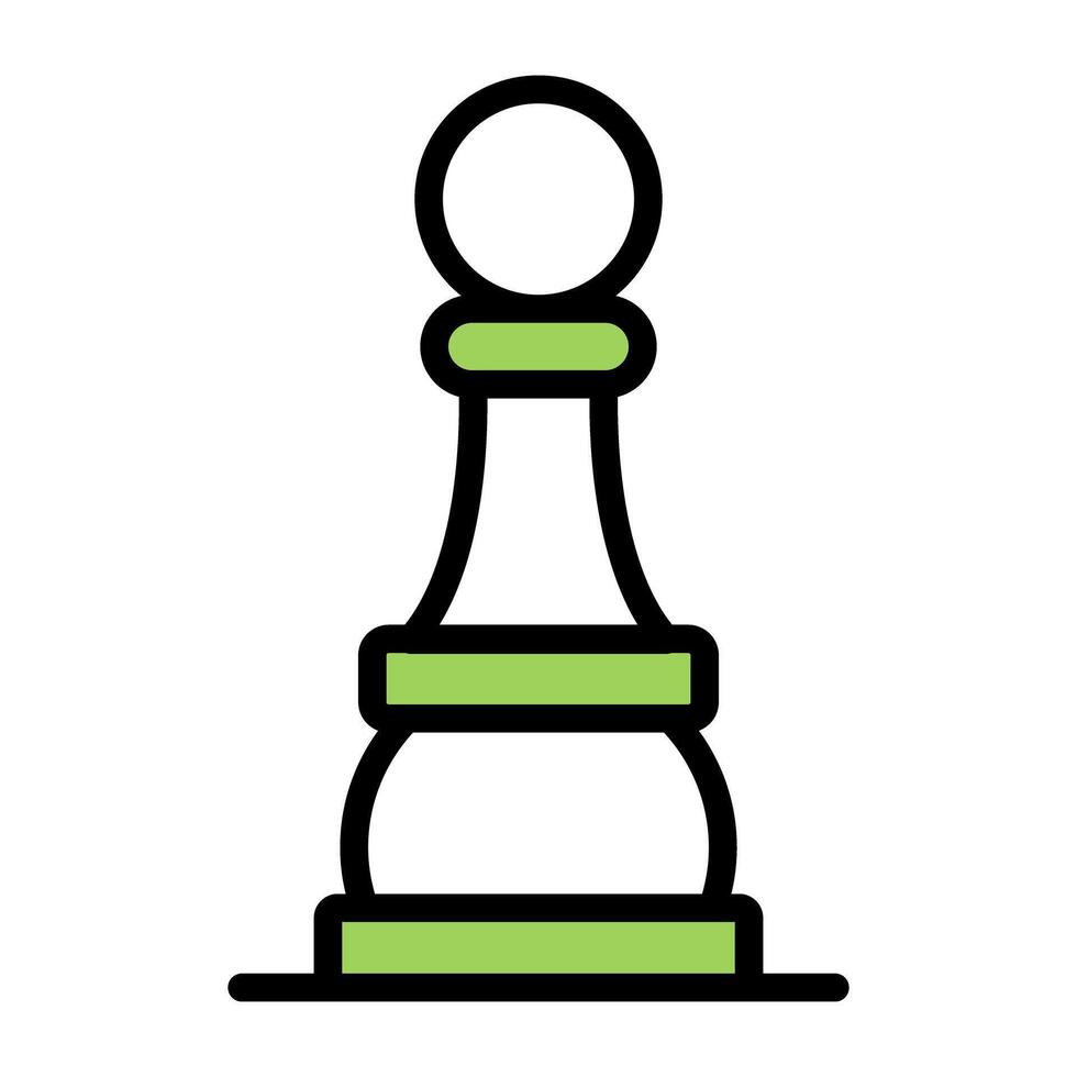 Strategy game icon, flat design of chess pawn vector